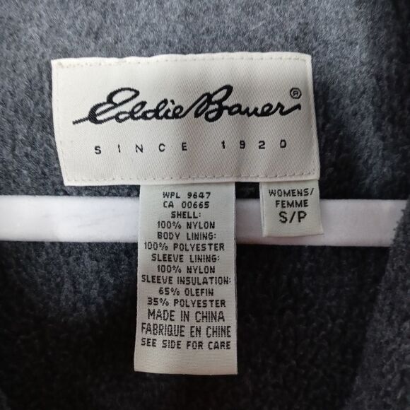 Eddie Bauer yellow jacket with gray fleece lining size small - Picture 9 of 10